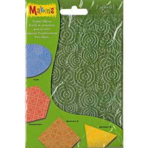 Makin's Clay Texture Sheets 7X5.5 4-pkg-set H (Coils, Connectors & Abstracts)