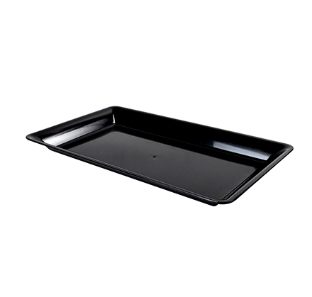 18" X 12" Black Rectangular Catering Tray - 20 Qty