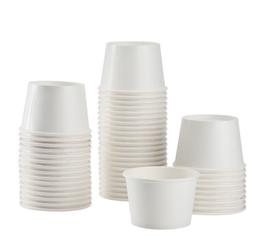 8oz Paper Food Containers (95mm), White - 1,000 Pieces